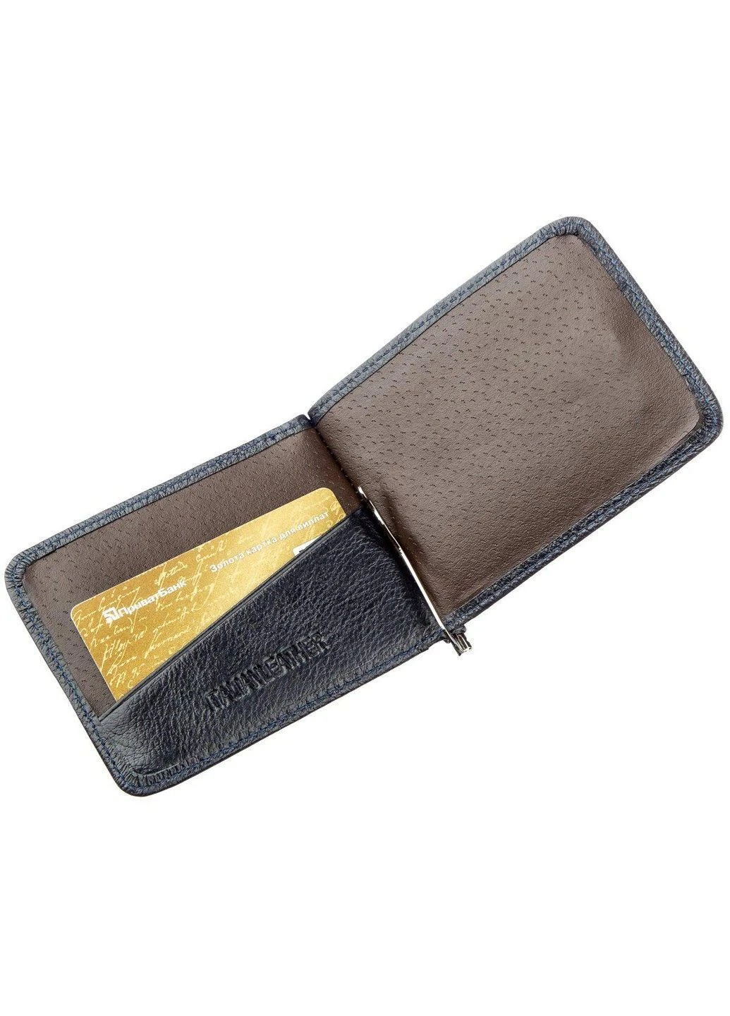 Практичный зажим для мужчин на магните 18939 Синий st leather (385208583)
