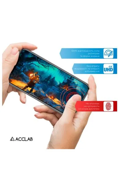 Стекло защитное (1283126590016) ACCLAB Full Glue MOTO G24/G34 Black (366491103)