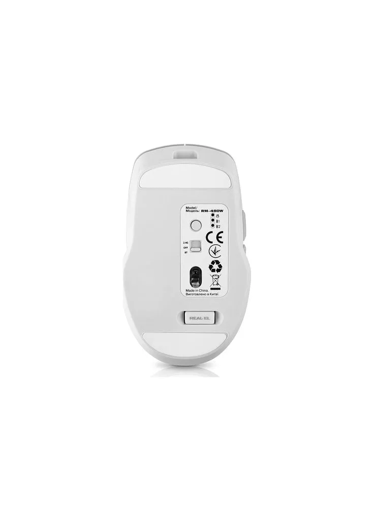 Мишка RM-480W Wireless/Bluetooth White (EL123200050) Real-El (315396054)