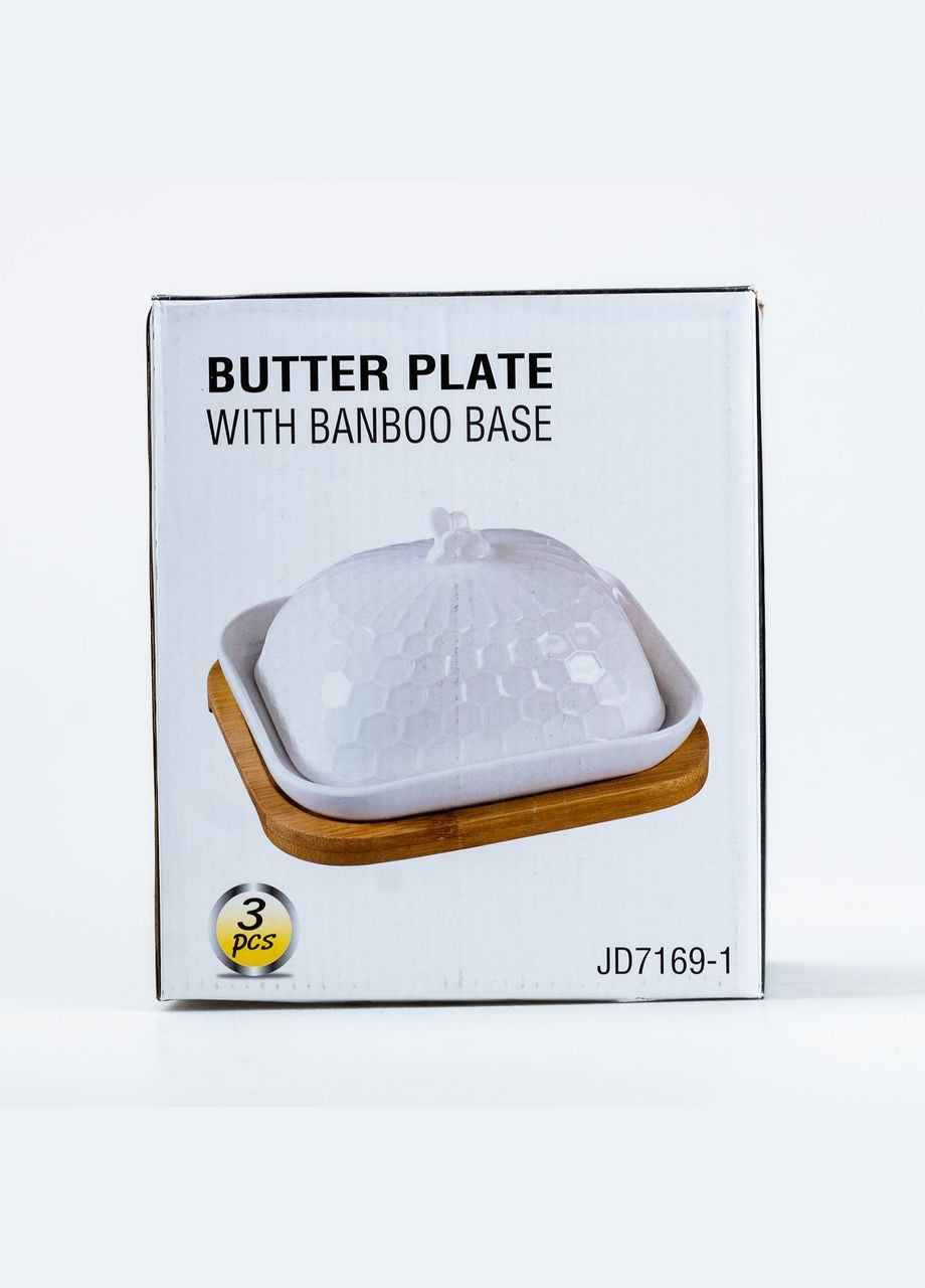 Масленка керамическая 18 х 16 х 11 см на подставке белая TS Kitchen (315637164)