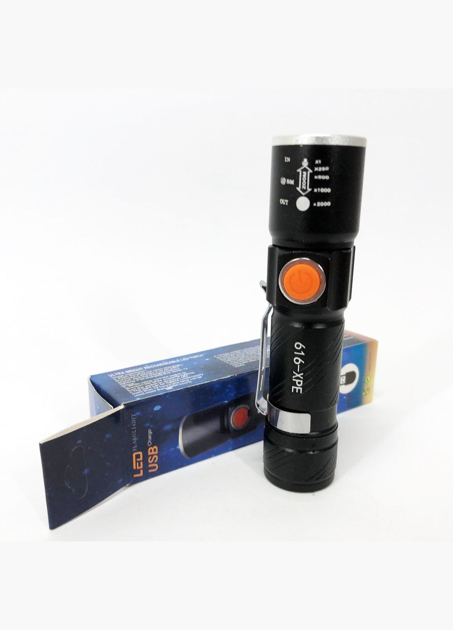 Кишеньковий ліхтарик 616-XPE, Портативний світлодіодний ліхтар із зарядкою, Алюмінієвий ліхтар Police (369562011)