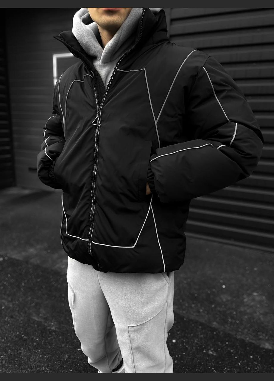 Черная зимняя куртка мужская No Brand