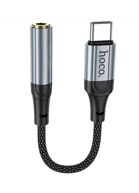 Перехідник для телефона LS36 type c на 3.5 мм 0.12m компактний адаптер usb c на jack 3.5 аудіоконвертер Сірий Hoco (380436824)