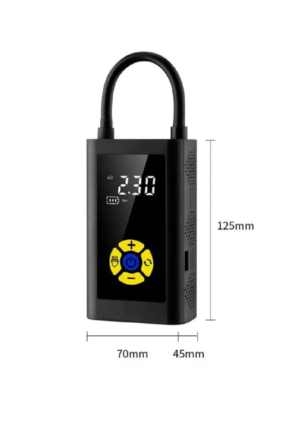 Насос компрессор электрический для машины автомобиля с дисплеем работой от прикуривателя 7х4.5х12.5 см (477886-Prob) Unbranded (300657285)