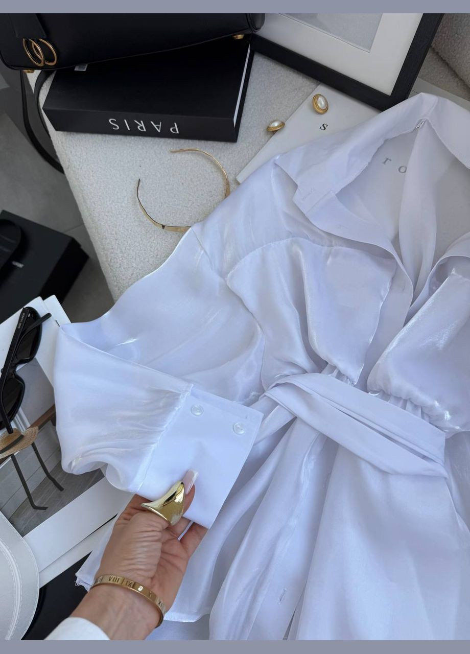 Белая белая блузка, стильная и универсальная, размер 42-46 No Brand 271