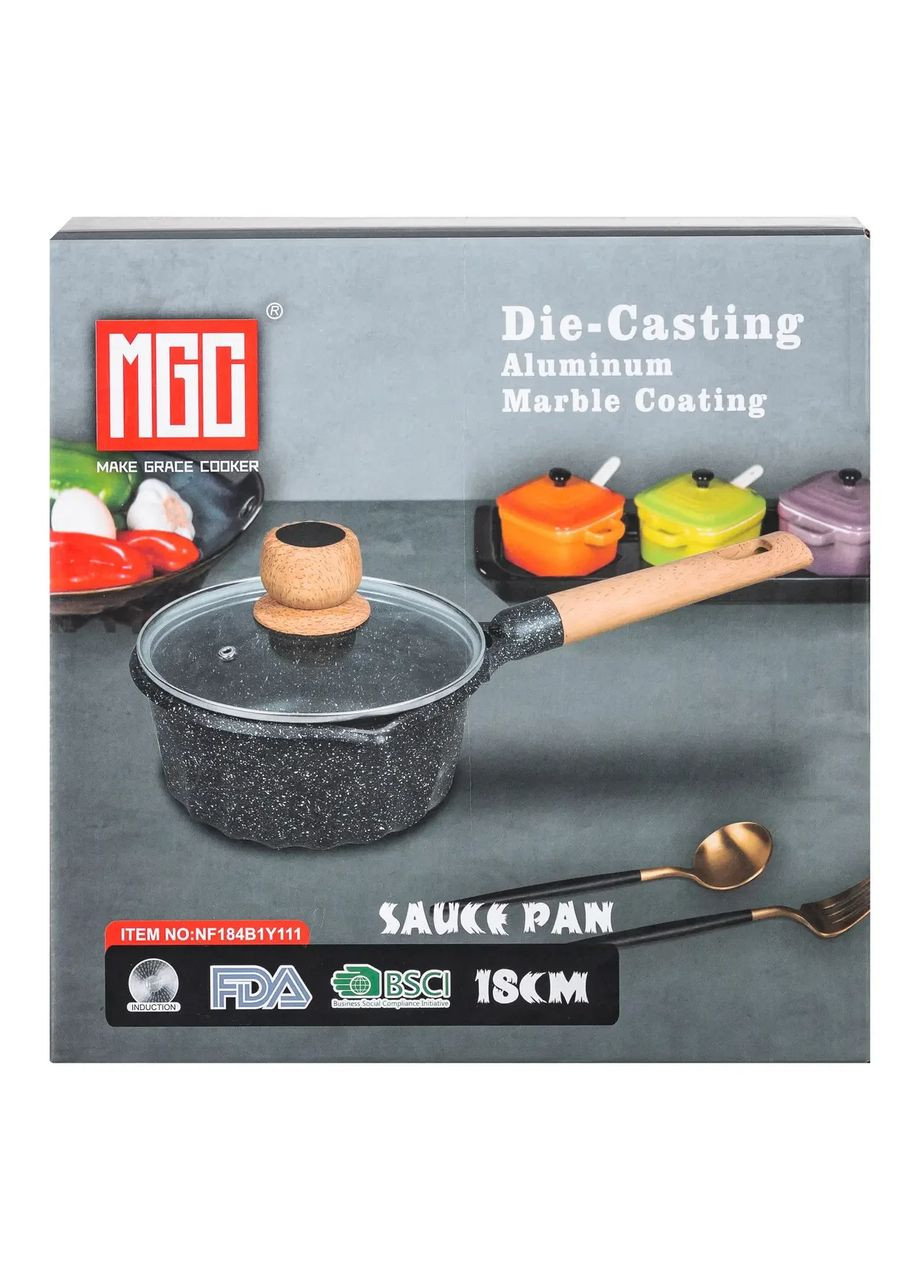 Сотейник с антипригарным покрытием 2,9 л с толстым дном Ø 18 см HP-4-431GR MGC (370800762)