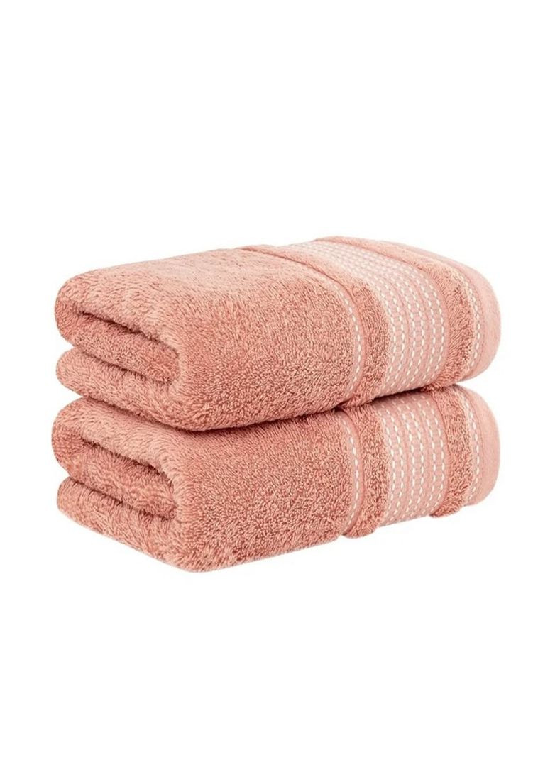 Рушник махровий KARNA для ванної 70х140 см пудровий TC303375784 TURComFor пудровий