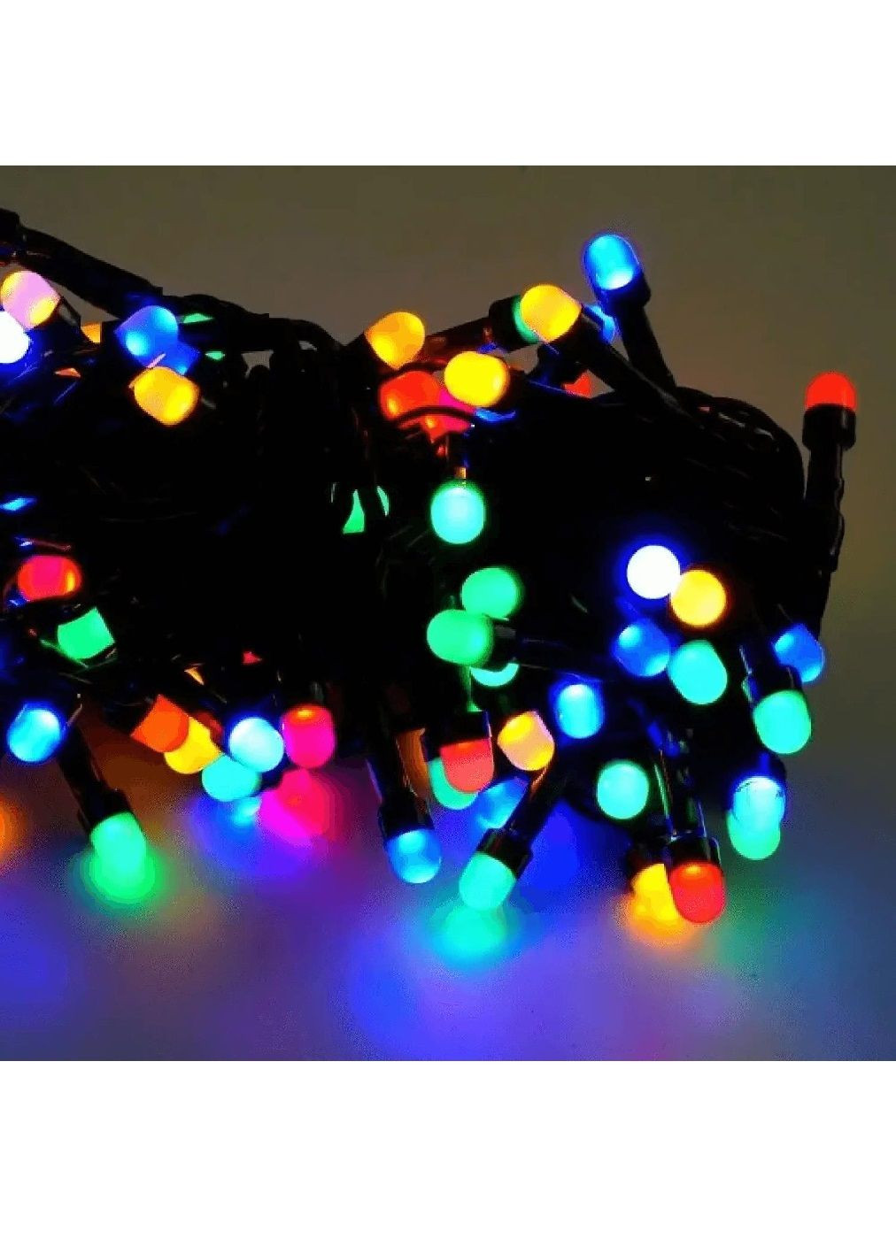 Світлодіодна гірлянда нитка на вікно ялинку з роботою від мережі насадками кульками 9 м 100LED (478667-Prob) Різнокольорова Unbranded (308133590)