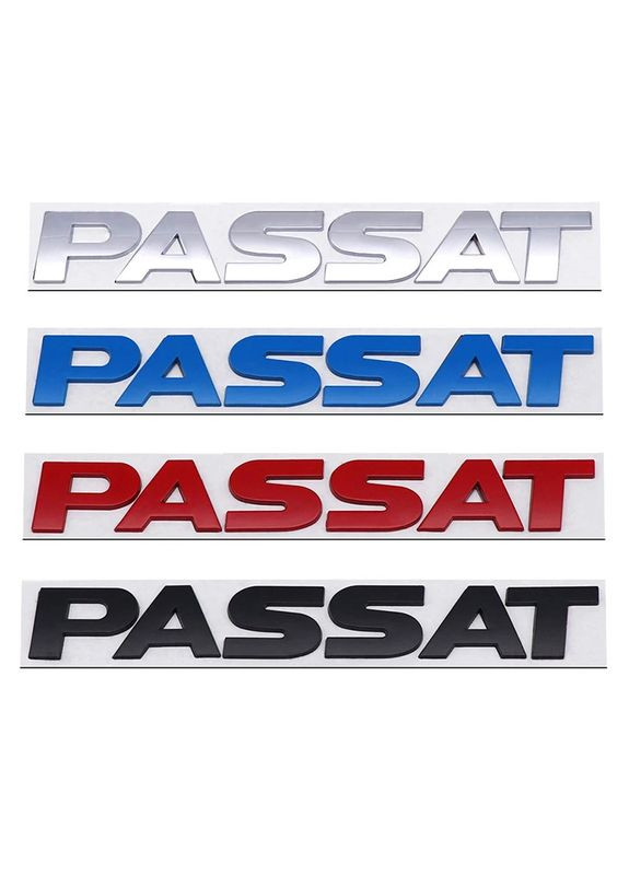 Емблема напис PASSAT для ЧОРНА 24×178 мм (косий шрифт) метал (на скотчі) Volkswagen (369610417)