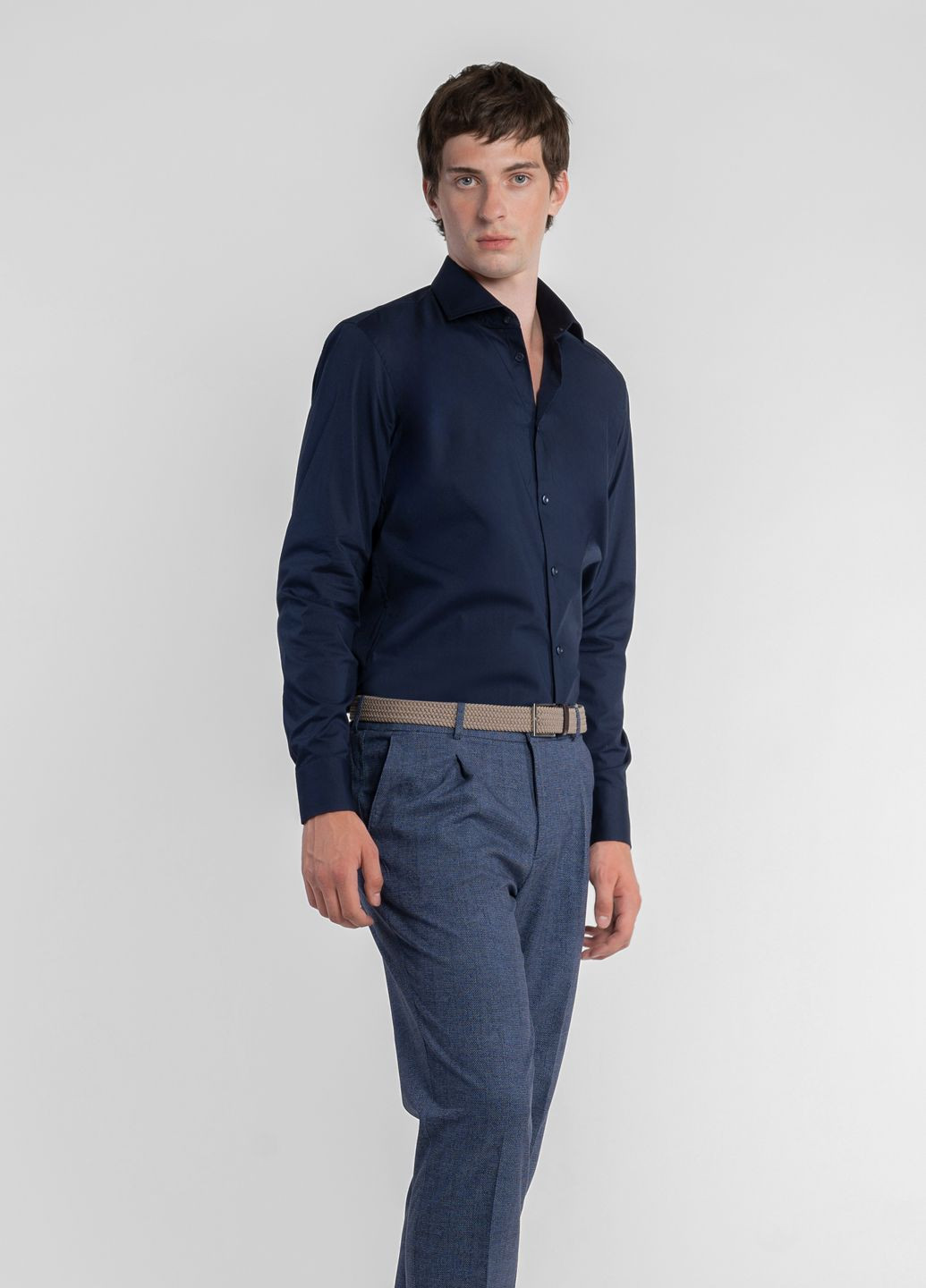 Синяя кэжуал рубашка Arber