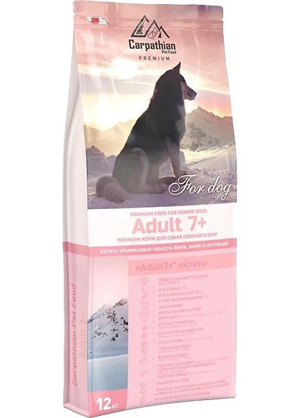 Сухой корм для собак Adult 7+ 12 кг (4820111140732) Carpathian Pet Food (279568156)