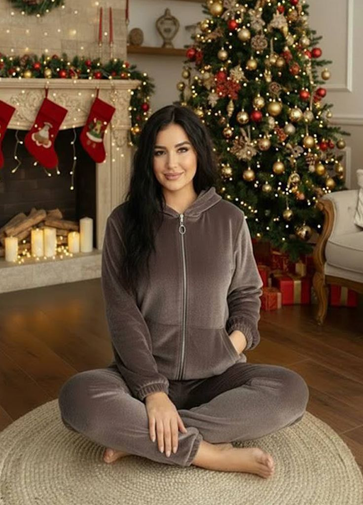 Женский теплый костюм с капюшоном из двусторонней махры Modena (371267600)