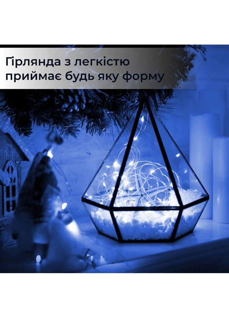 Гірлянда світлодіодна кінський хвіст GarlandoPro 200LED Роса 2м 10 ліній Синій 1733010BL Garlando (402004523)