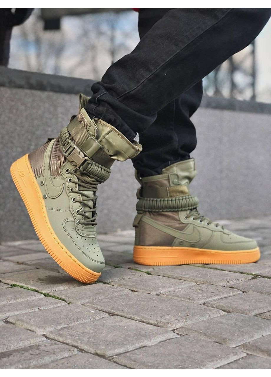 Хакі Осінні кросівки чоловічі nike special fled air force 1 haki найк No Brand