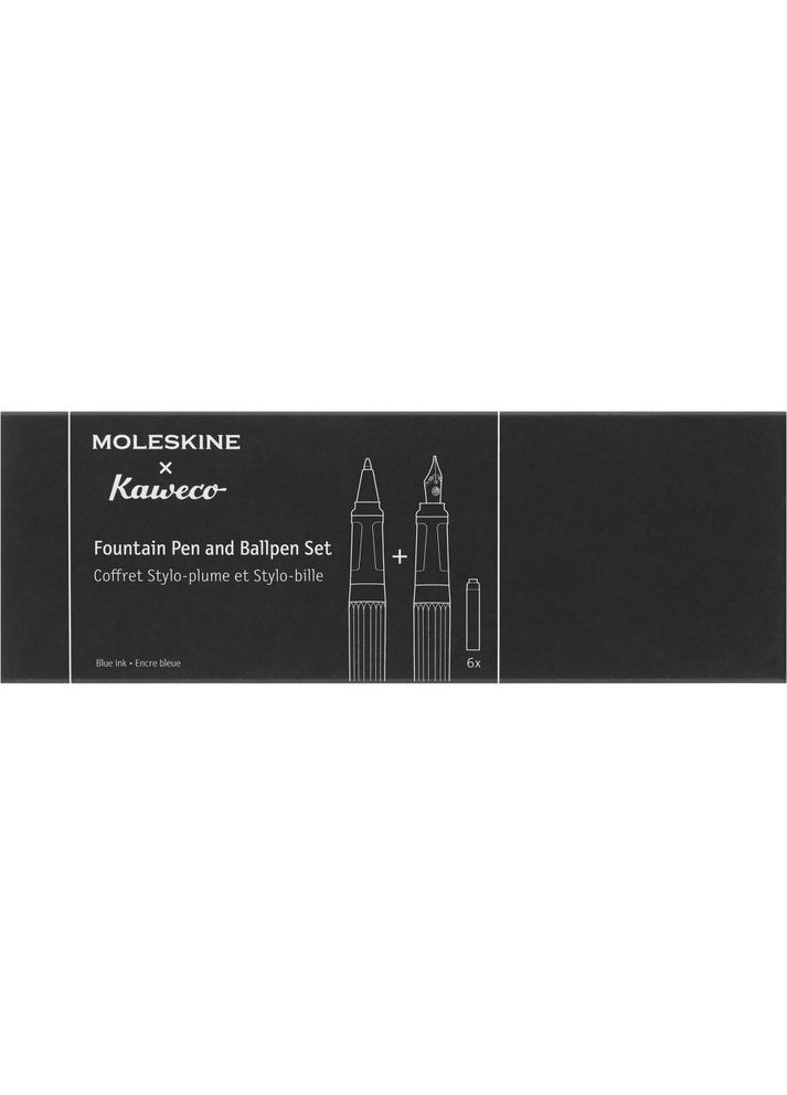 Набір x Kaweco Чорний Чорнильна ручка + Кулькова ручка + 6 картриджів KAWPENSETMBK Moleskine (317303788)