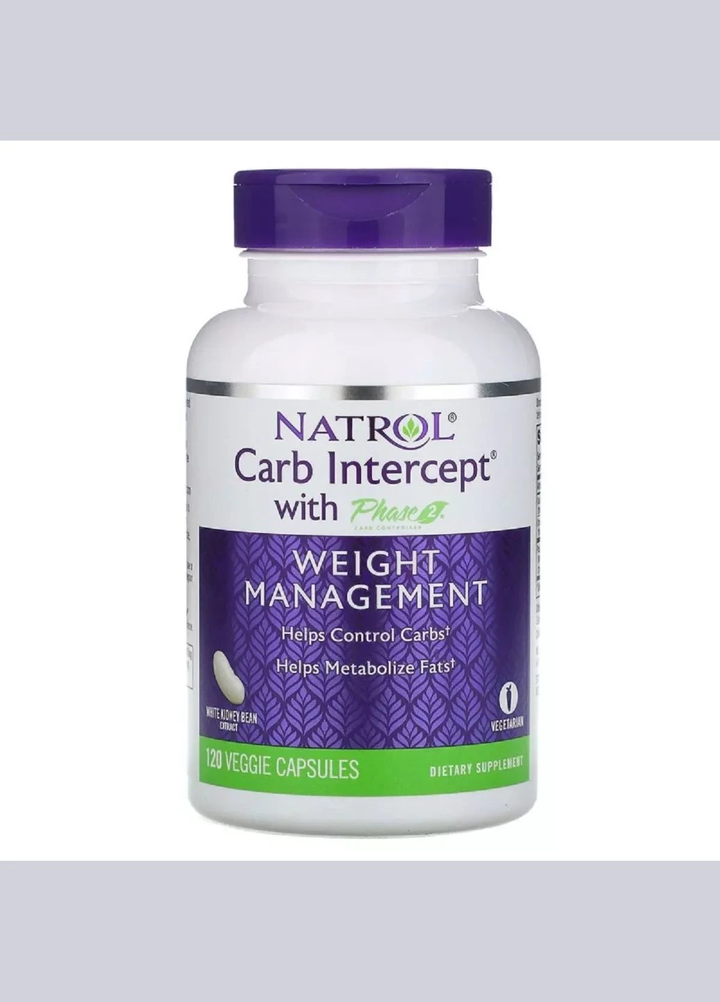 Блокатор Вуглеводів Фаза 2, Carb Intercept з Phase 2 Carb Controller,, 120 рослинних капсул Natrol (292007836)