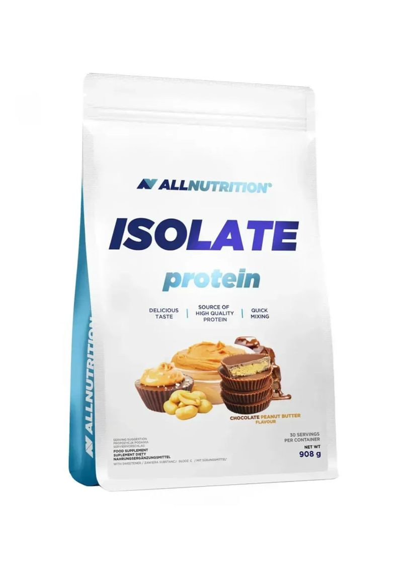 Сироватковий протеїн Whey Protein 908г шоколадний арахіс для набору м'язової маси білкова добавка Allnutrition (368989250)