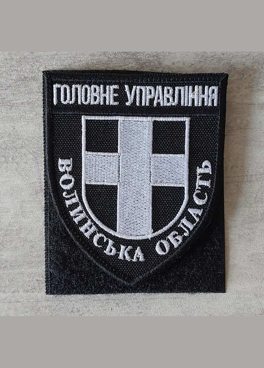 Шеврон Главное Управление Полиции - Волынская область черно-белый No Brand (336381616)