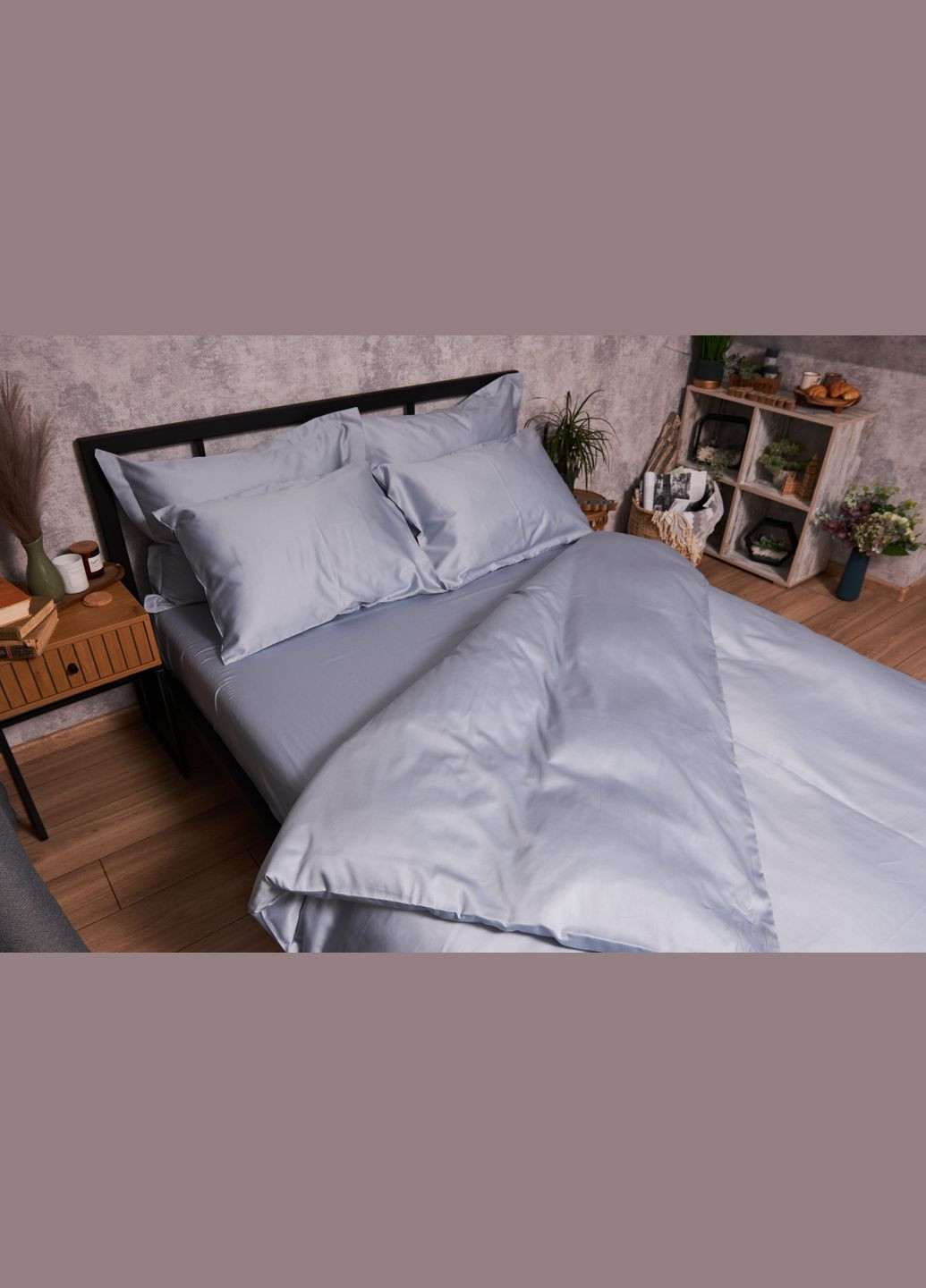 Комплект постельного белья Satin Premium двуспальный 175х210 наволочки 4х70х70 (MS-820003859) Moon&Star skyline (288043413)