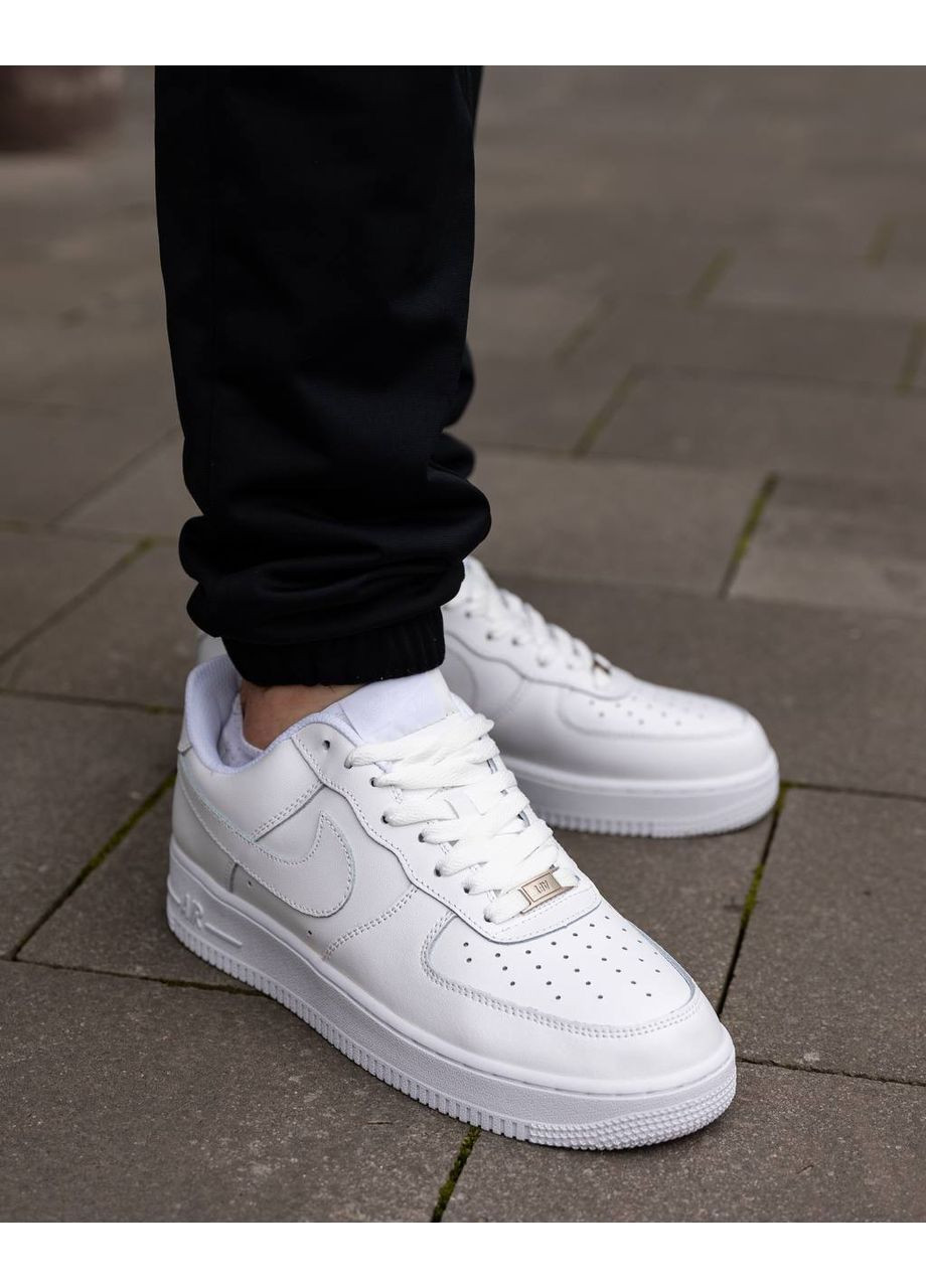 Білі Осінні кросівки чоловічі nike No Brand Air Force 1 07 Leather White
