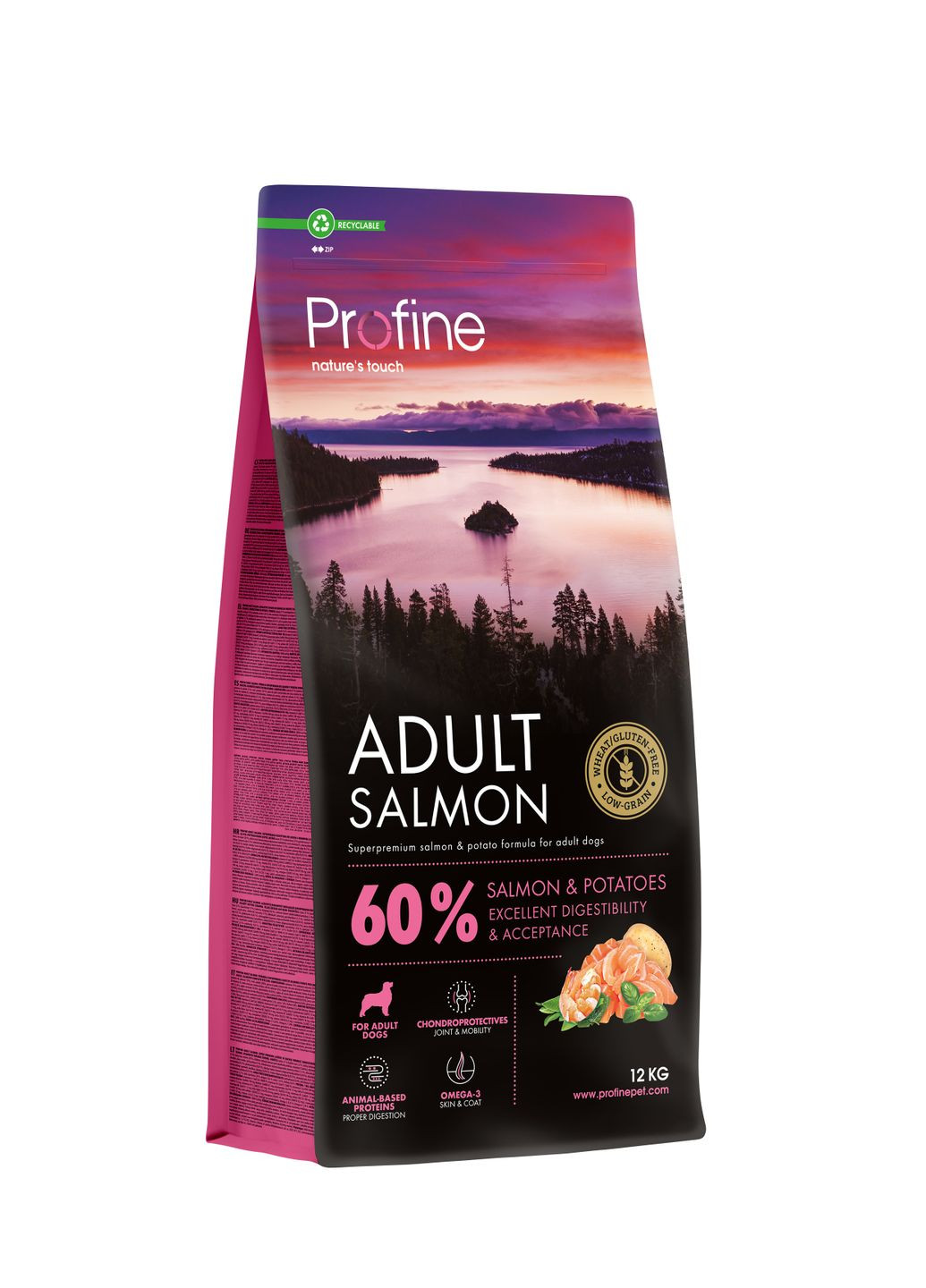 Корм сухой Salmon and Potatoes для взрослых собак всех пород, с лососем и картофелем, 12 кг Profine (306721690)
