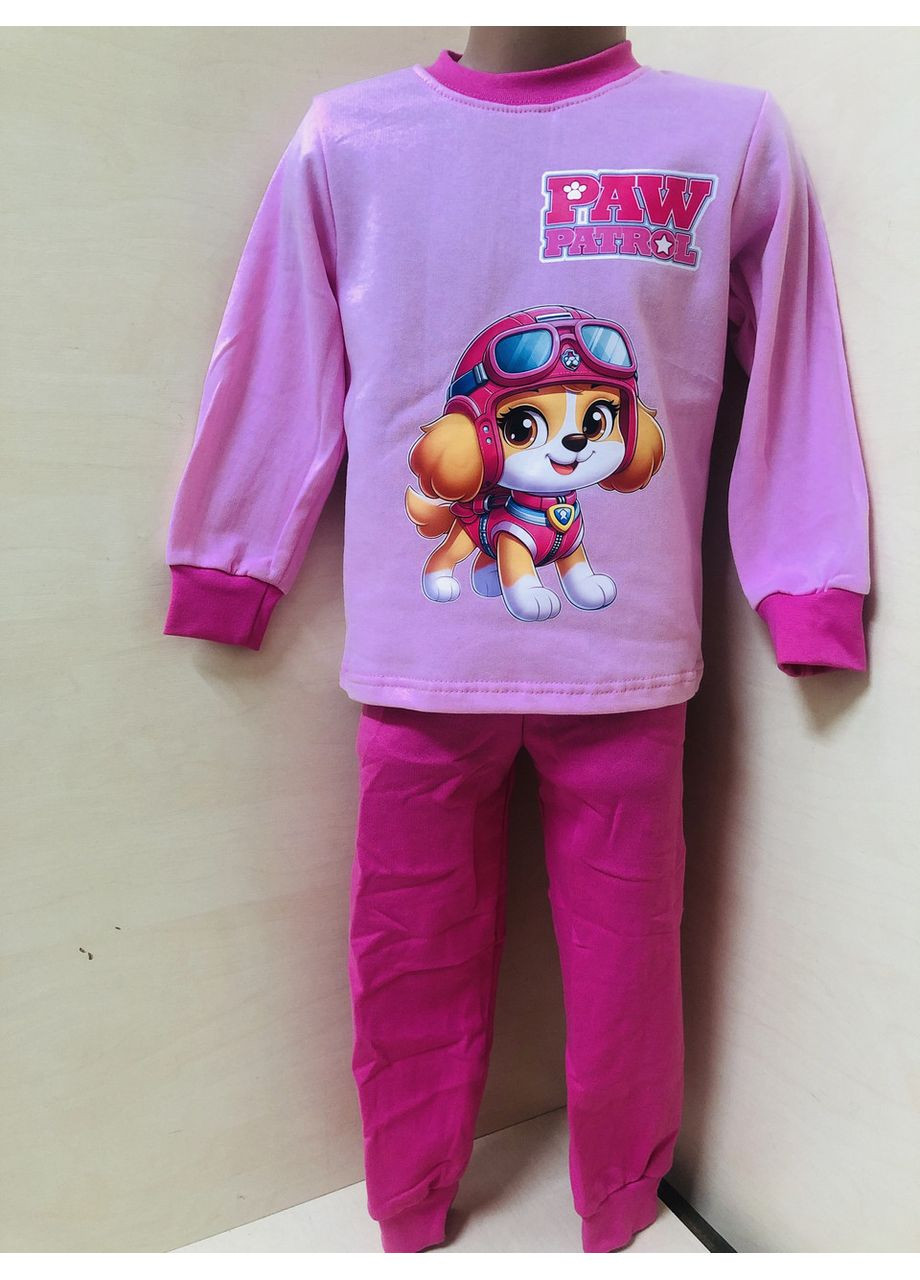 Рожева зимня тепла піжама для дівчинки щенячий патруль байка розмір 86 92 98 104 110 116 122 128 No Brand