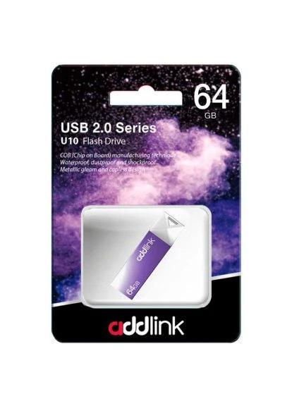 USB флеш накопичувач (ad64GBU10V2) AddLink 64GB U10 Violet USB 2.0 (366645969)