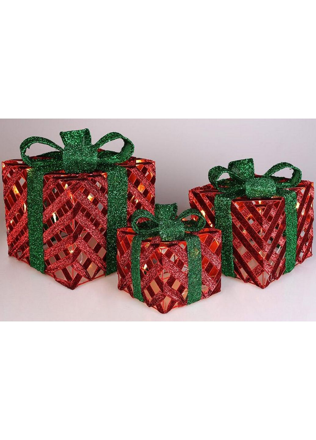 Набір декоративних подарунків - 3 коробки з led-підсвічуванням Bona (282589929)