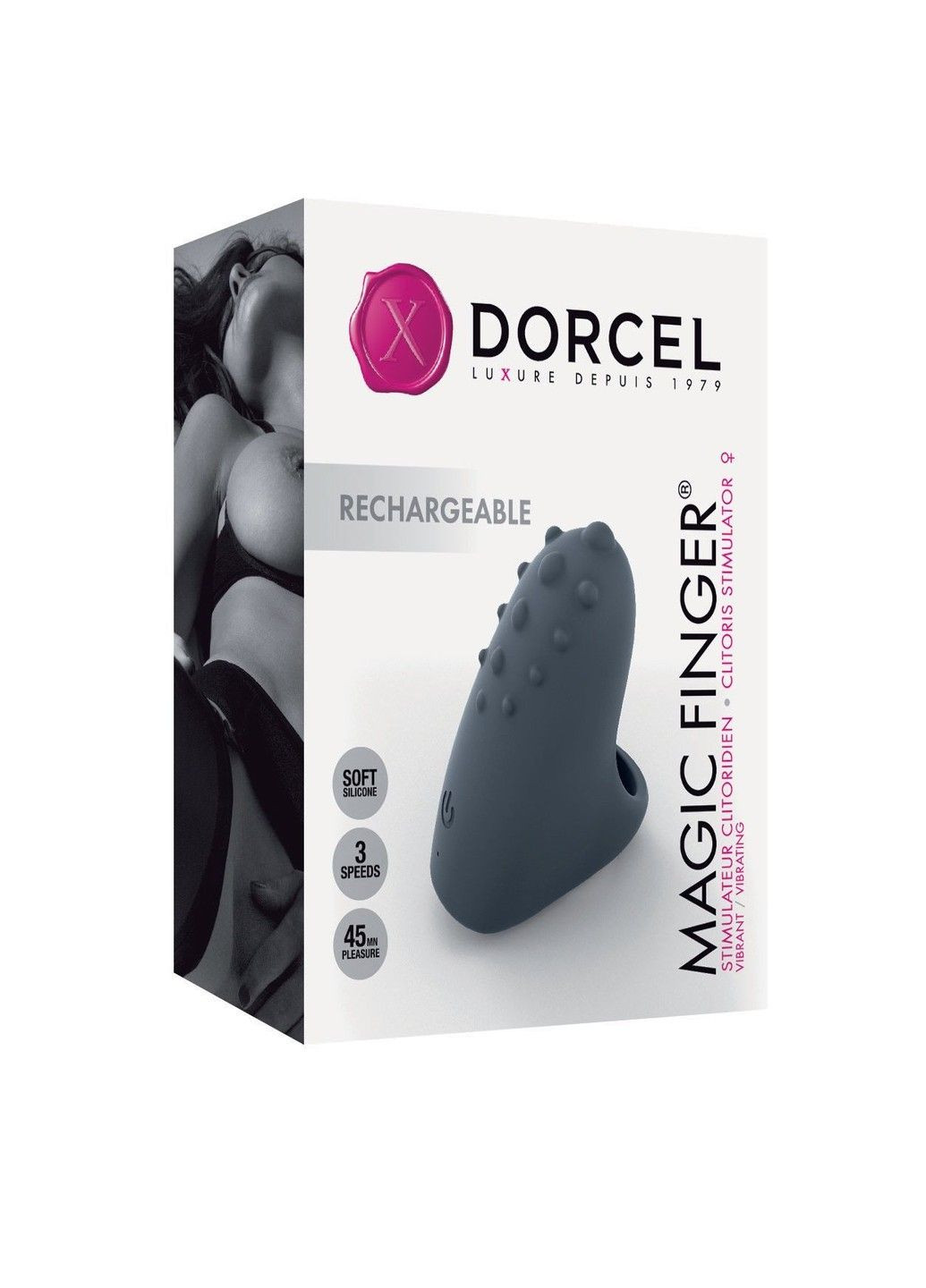 Вібратор на палець MAGIC FINGER Black перезаряджуваний, 3 режими роботи Dorcel (333332227)