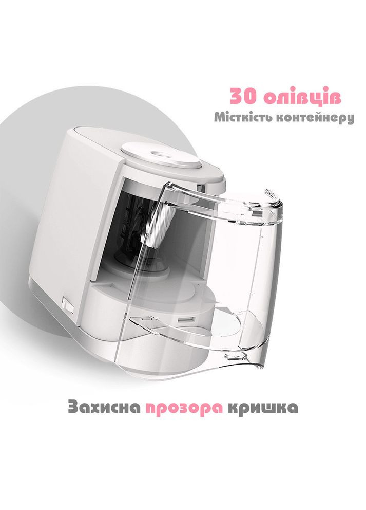 Электрическая точилка для карандашей 8031 USB, белая Tenwin (327041827)