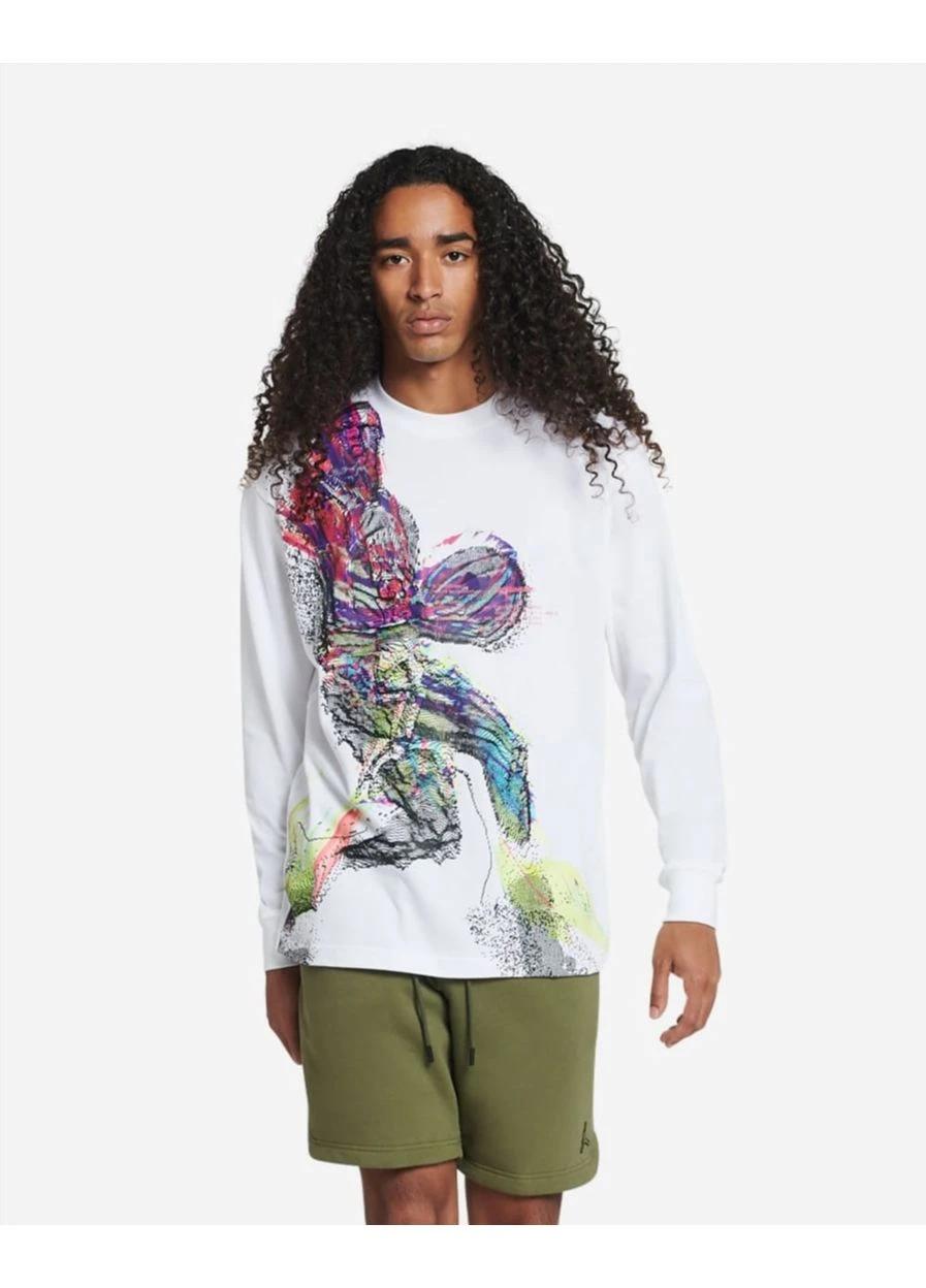 Белая футболка mj engineered 85 long sleeve crew tee white dh8906-100 Air Jordan