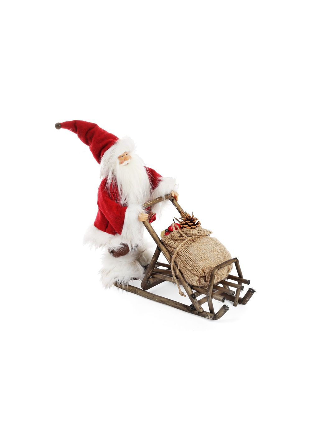 Новорічна іграшка Санта на санях 34.5см BonaDi (293241547)