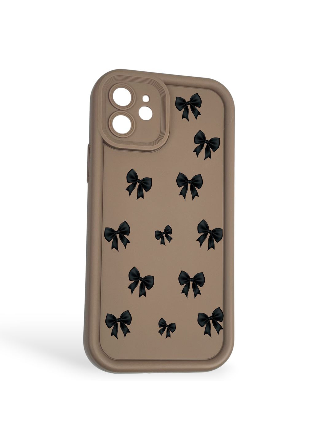 Чехол силиконовый Soft Touch с 3D принтом для iPhone 12 коричневый (Полная защита камеры) Apple (370671581)