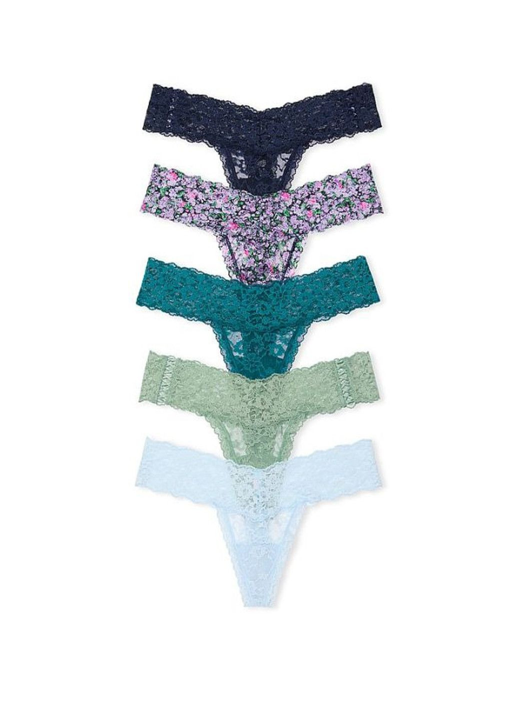 Кружевные трусики стринги в наборе из 5 шт. Victoria's Secret (323503649)