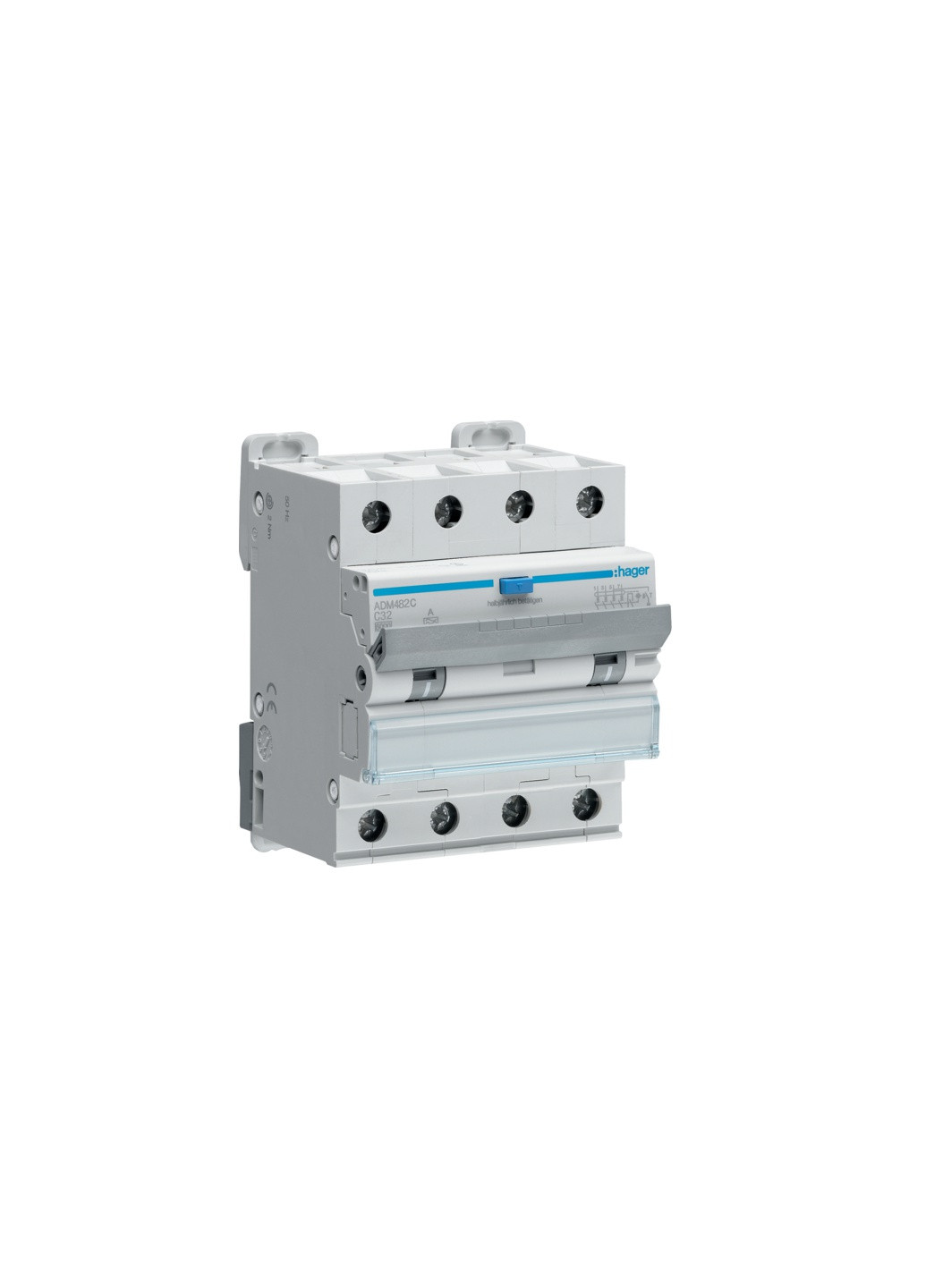 Диференціальний автоматичний вимикач ADM482C 4P 6кА C32A 30mA тип A дифавтомат (3327) Hager (265535537)