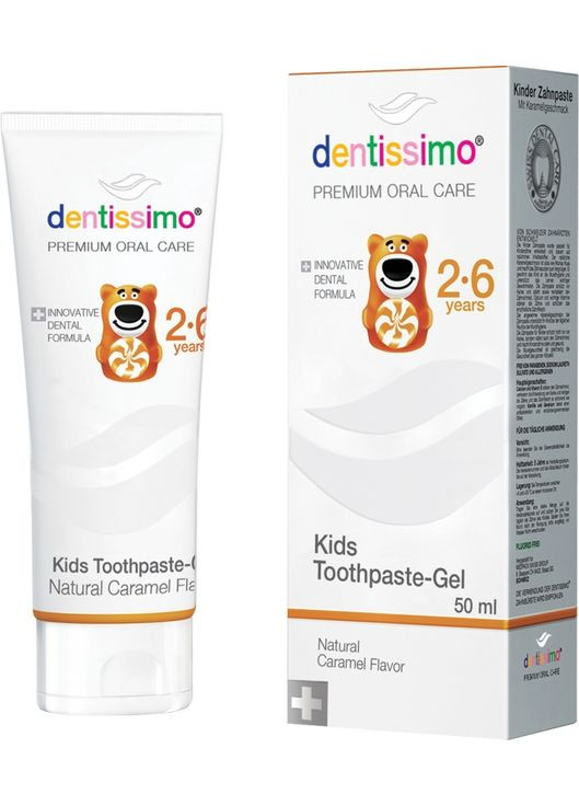 Зубна паста для дітей Kids Toothpaste Caramel 50ml (366929-18979) Dentissimo (368609680)