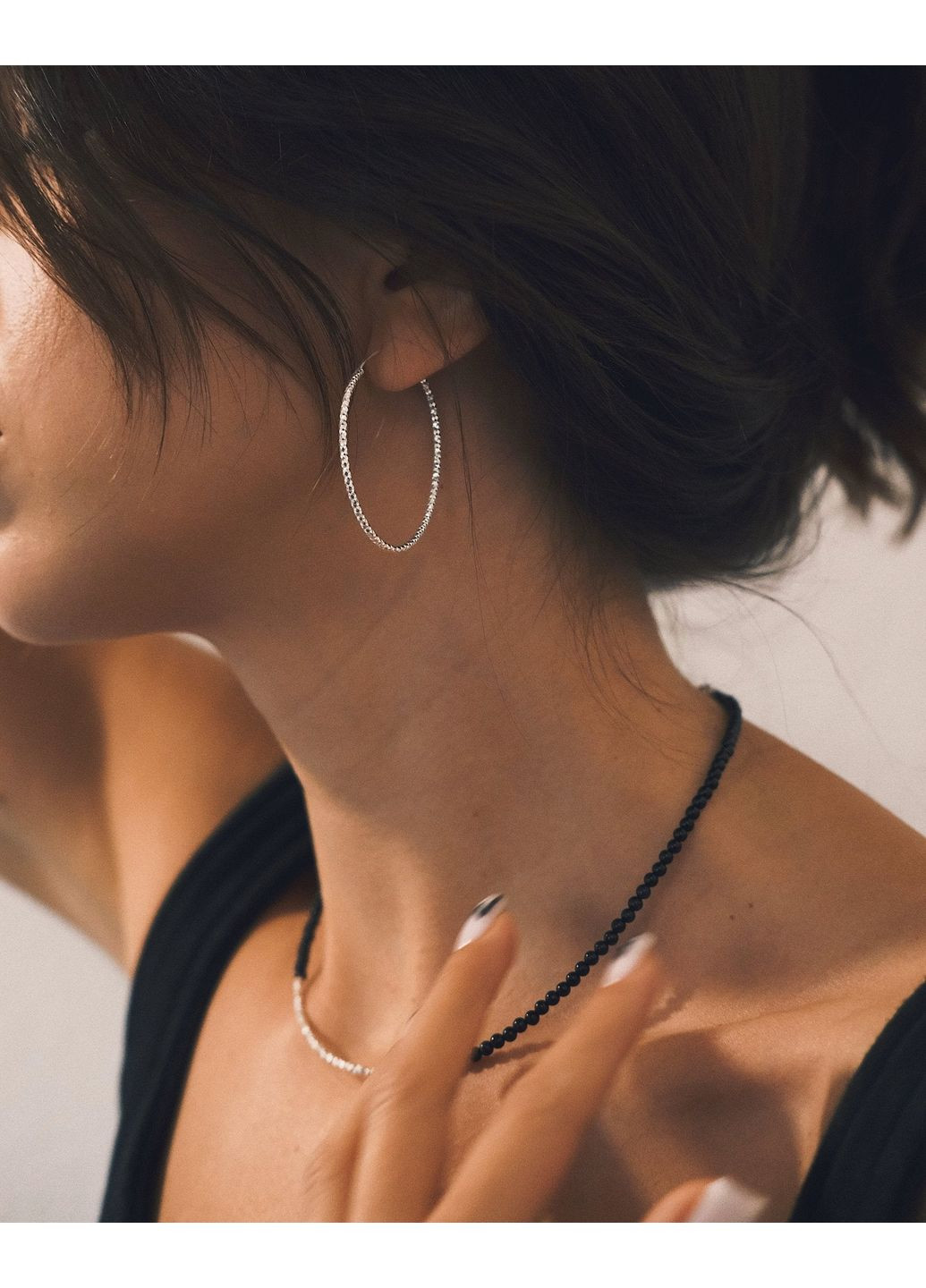 S925 Срібні сережки Овальні Конго з кристалічною фактурою TATON (369389219)