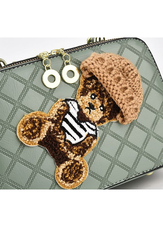 Модна дитяча сумочка на плече з ведмедиком для дівчинки екокожа м'ятна No Brand (351536974)