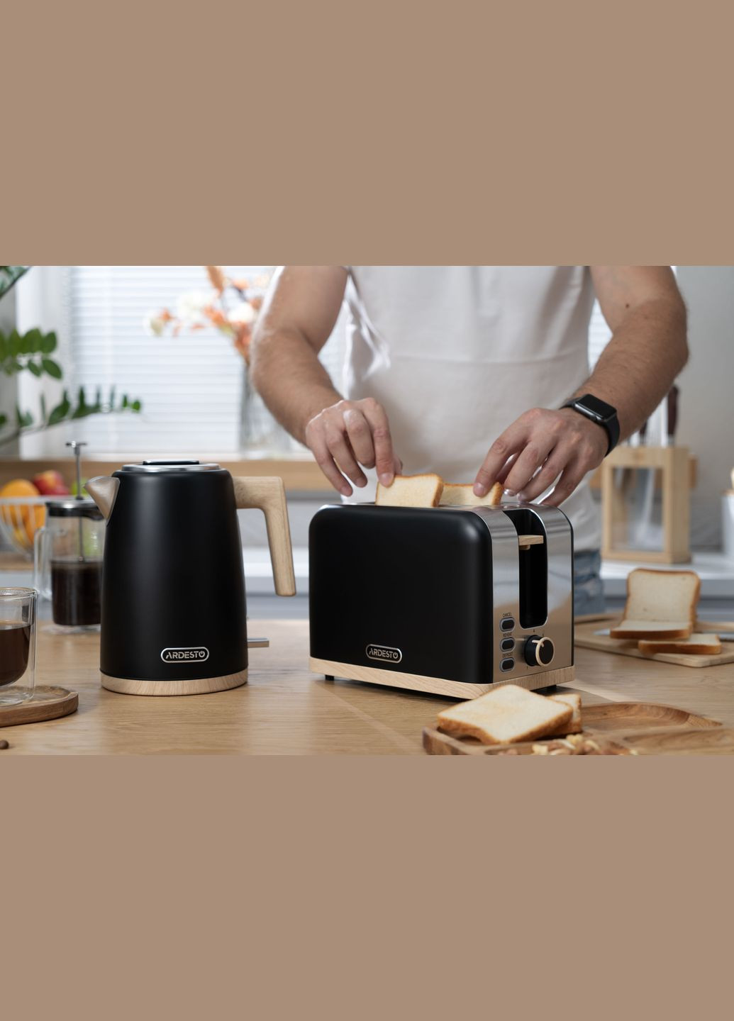 Электрочайник EKL-F420WWD, 1.7л, металл, мат, Strix, черный Ardesto (322458069)