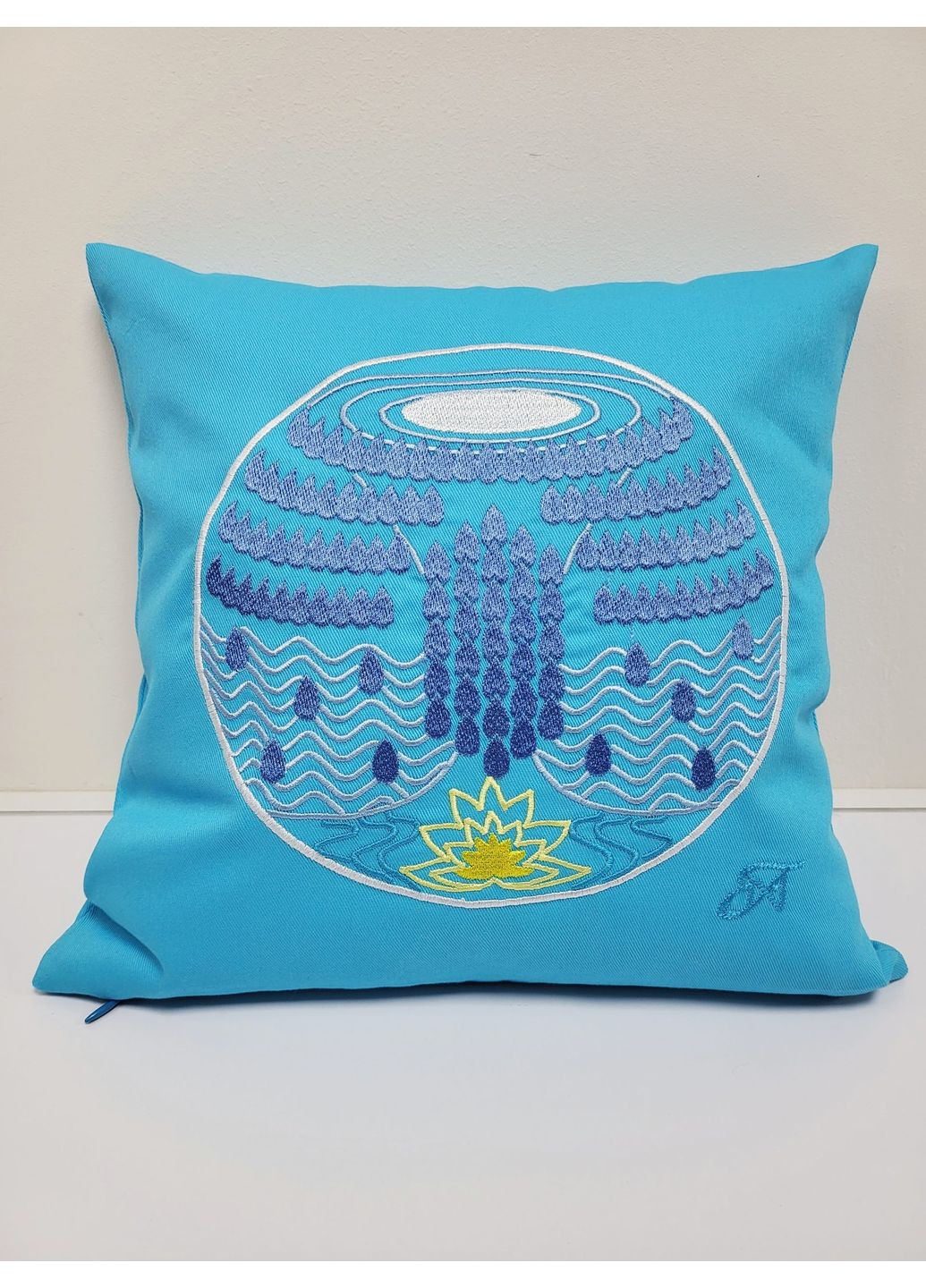 Подушка оберег Tiferet NF Фонтан Изобилия голубой котон (NF0529) Tiferet-NF (371996483)