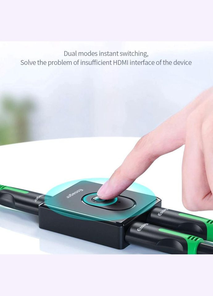 Двонаправлений HDMI розгалужувач перемикач (спліттер), 4К 30Гц 1 на 2, 2 в 1 Essager (300523869)