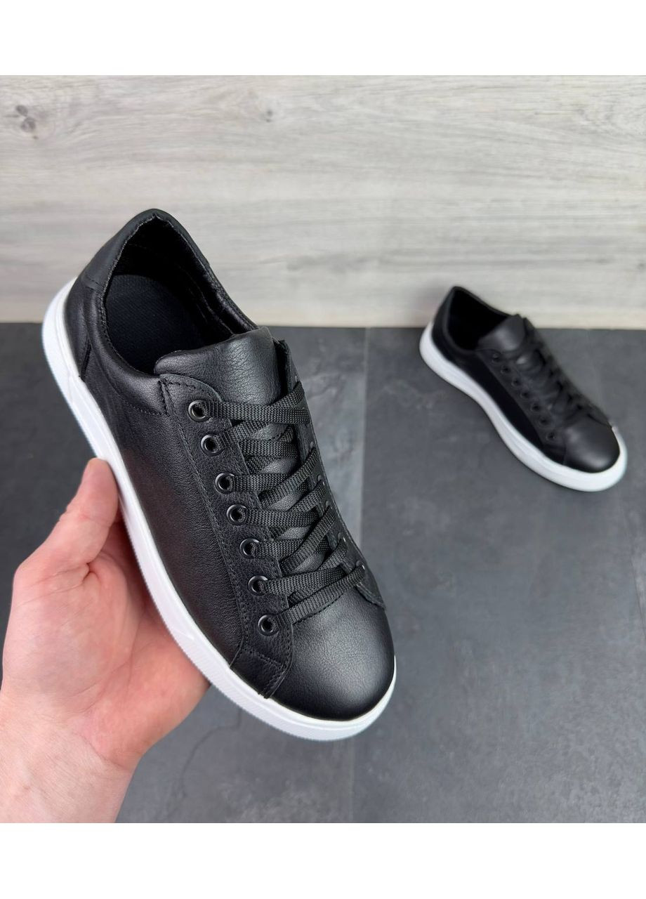 Черные кеды натуральная кожа осень-весна Україна