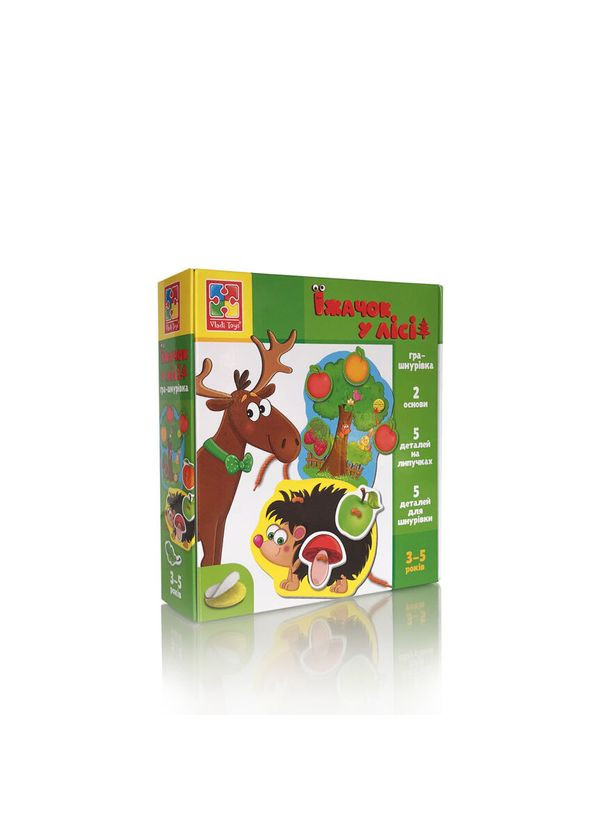 Гра-шнурівка з липучками "Їжачок у лісі" VT1804-45 (укр) Vladi toys (306436077)
