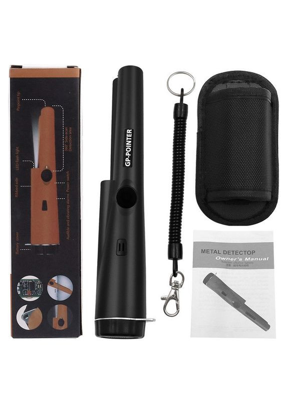 Ручной пинпоинтер грунтовой Pointer металлоискатель с батареей Черный ( код: -PB ) GP (331613645)
