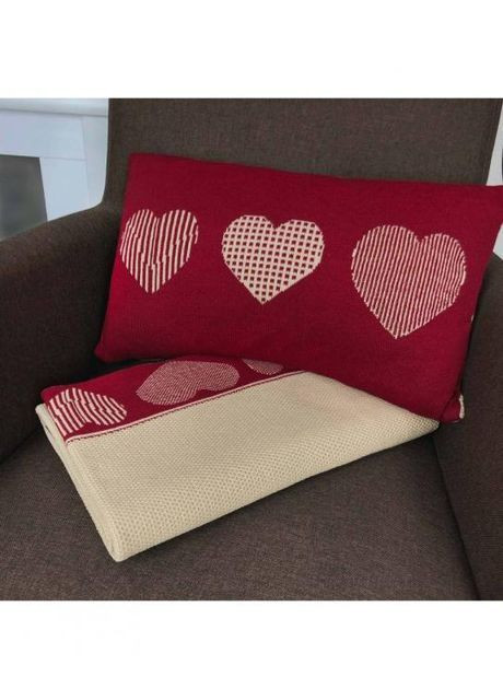 Плед в'язаний Серця Різнокольоровий 130х170 см (1262) Прованс (362135130)