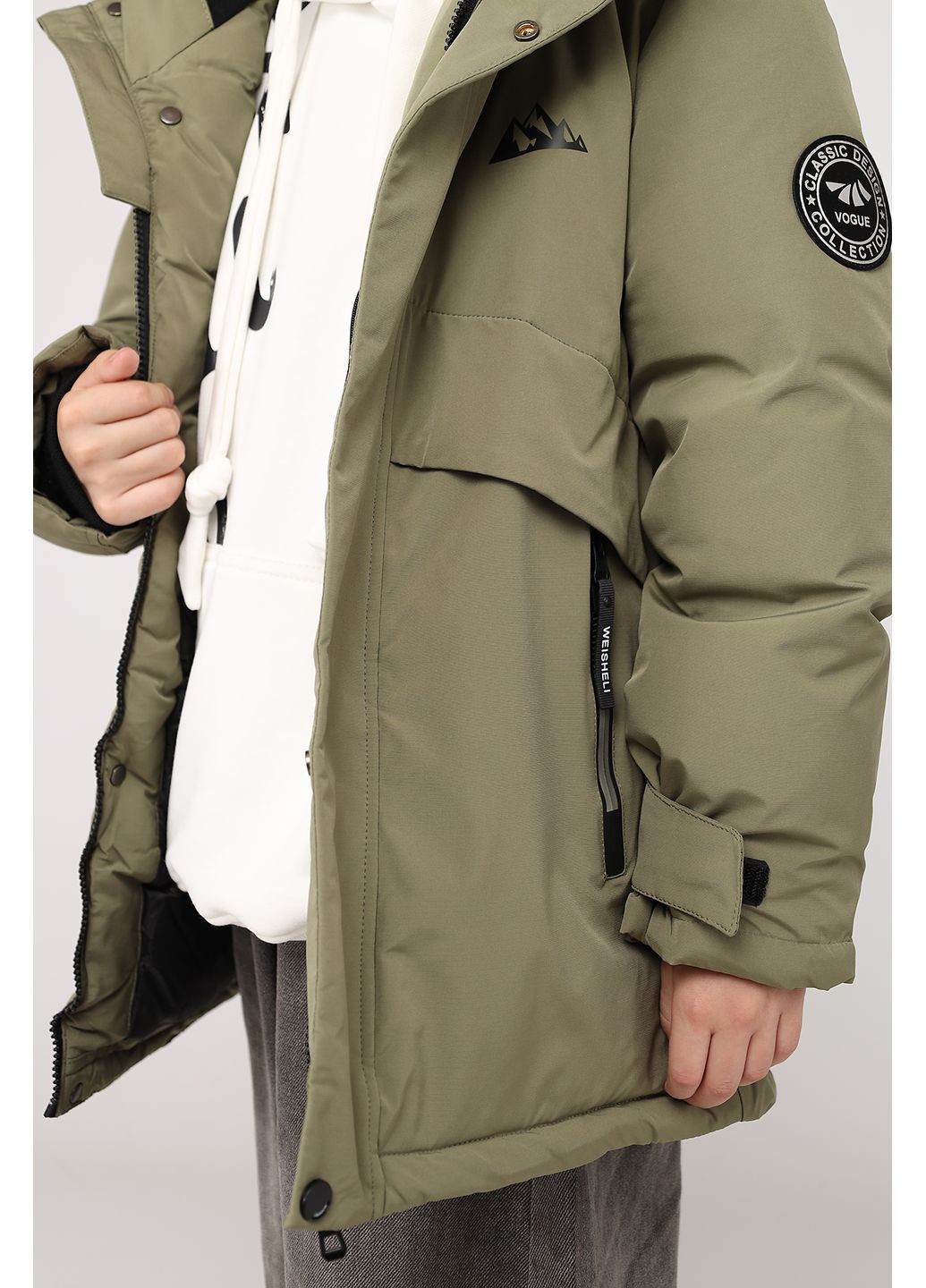 Оливкова (хакі) зимня куртка для хлопчика колір хакі цб-00280229 Yuki