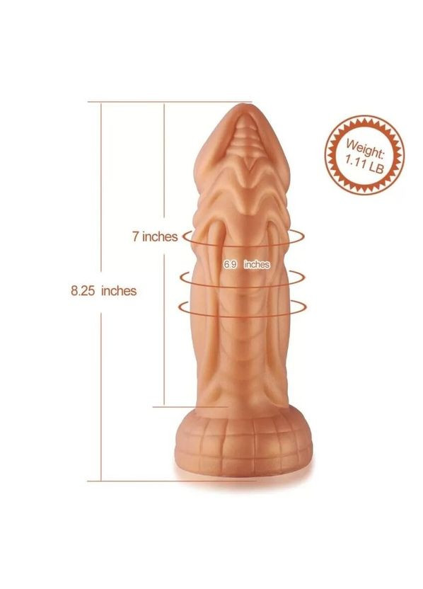 Фалоімітатор з вібрацією Slightly Curved Vibrating Silicone Dildo Monster Series, KlicLok Hismith (369947836)