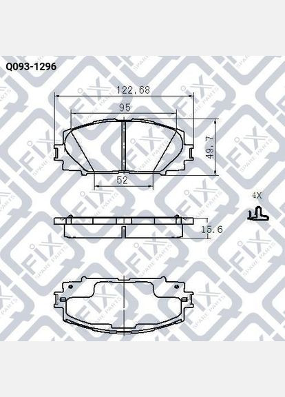Тормозные колодки Q093-1296 PRIUS 2009-, YARIS 2007- Q-FIX (345737476)