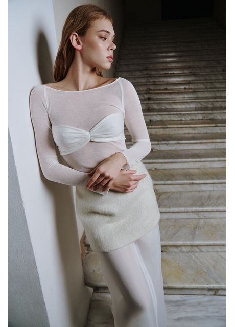 Лонгслів з ліфом молочний TAYU Лонгслив (364895285)