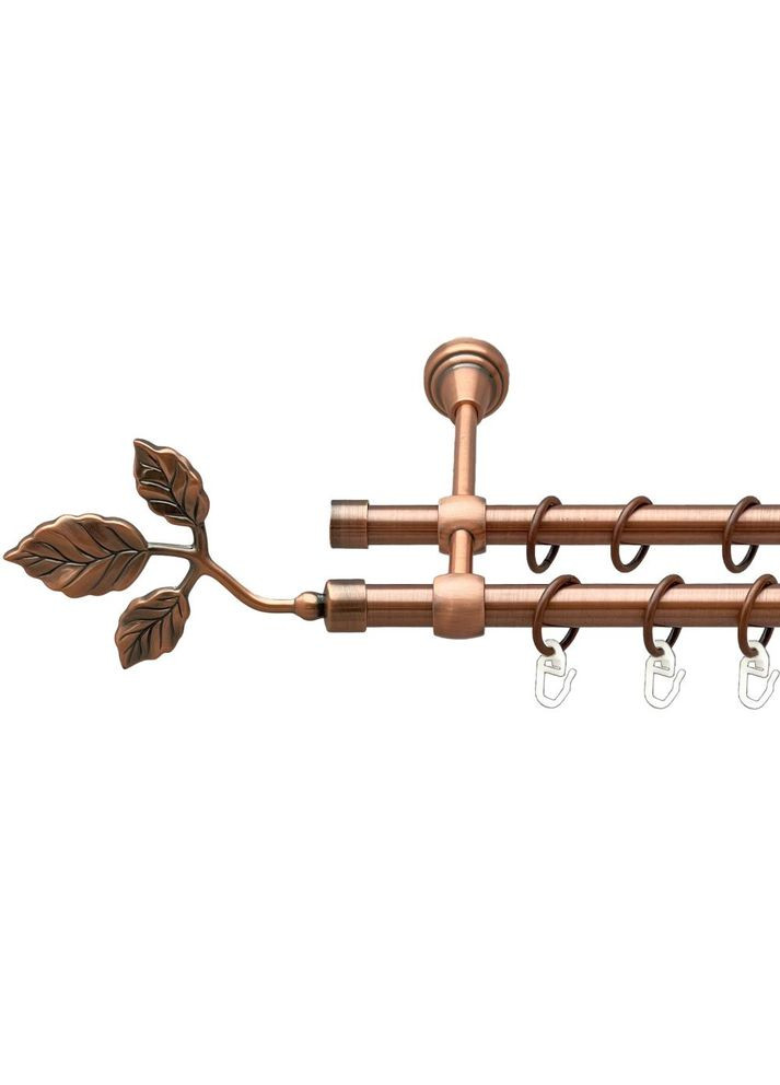 Карниз Тоскана металевий дворядний литий гладка труба Мідь 16\16 мм 160 см (00-00019722) ORVIT (300689518)